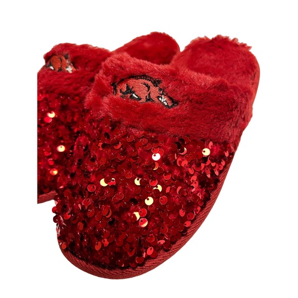 FOCO Women's NCAA Team Sequin Fashion Slippers Arkansas Razorbacks Sz S 5/6 - Picture 4 of 5